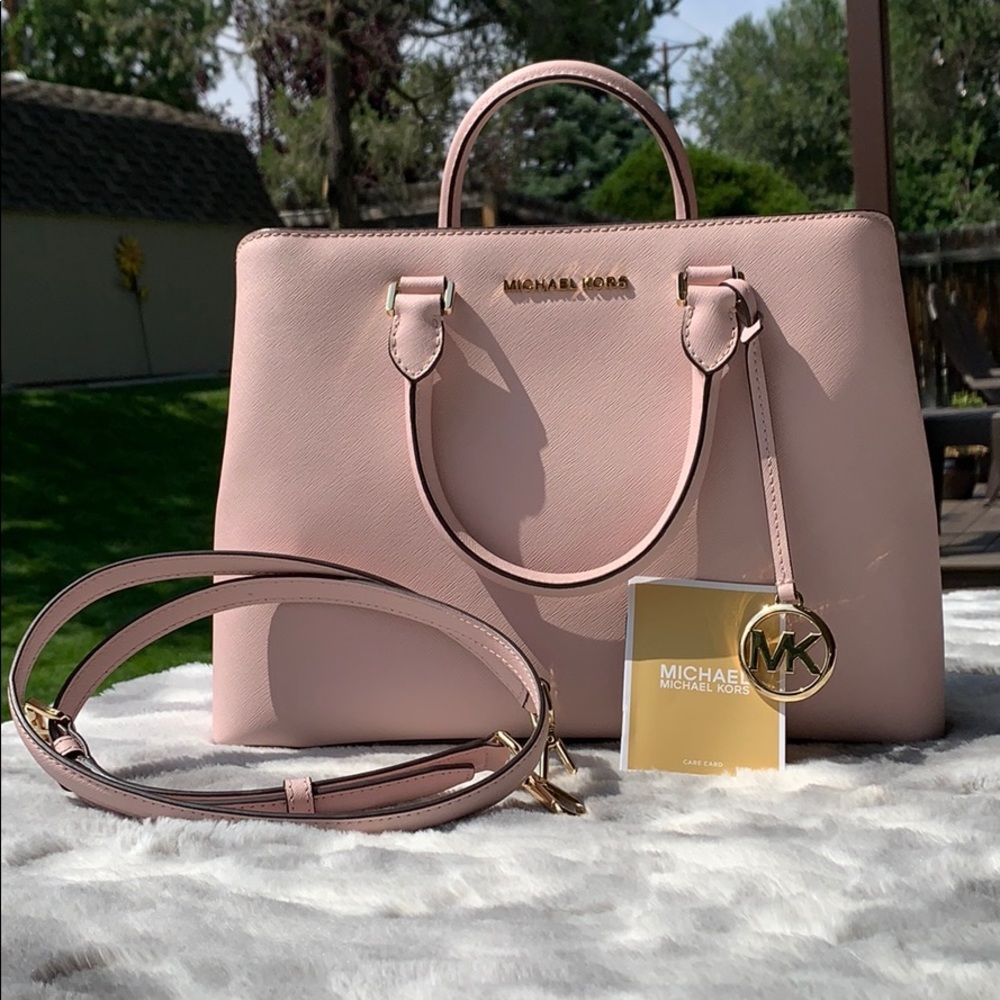 Michael Kors, Large Savannah Satchel Pink Purse